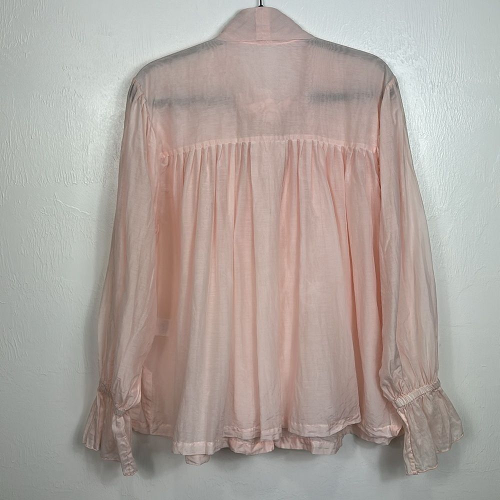 The Tailor & His Lover Bow Bow Shirt Oversized Fit In Pale Pink Size S - Picture 7 of 11